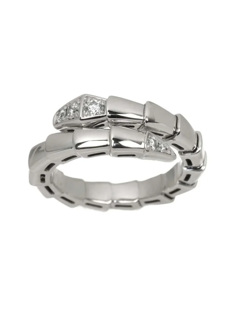 Bvlgari Serpenti Viper Ring Diamond 18k White Gold